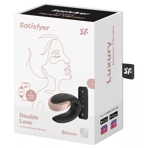 Satisfyer Double Love - вибратор за двойки с приложение и дистанционно управление (черен)