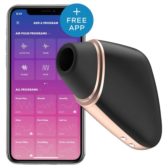 Satisfyer Love Triangle - интелигентен въздушен клиторен стимулатор (черен)