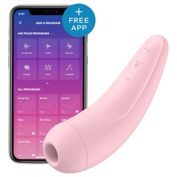 Satisfyer Curvy 2+ - интелигентен въздушен стимулатор за клитор (розов)