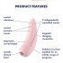 Satisfyer Curvy 2+ - интелигентен въздушен стимулатор за клитор (розов)
