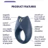Satisfyer Royal One - вибриращ пенис ринг с управление чрез приложение за мъже (син)