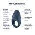 Satisfyer Mighty One - вибриращ пръстен за пенис - смарт, син