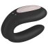 Satisfyer Double Joy - умен водоустойчив двоен вибратор за двойки (черен)