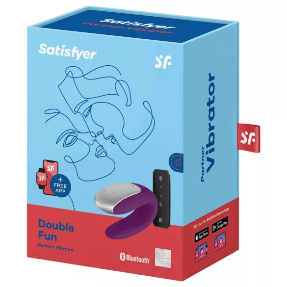Satisfyer Double Fun - вибратор за двойки с управление чрез приложение (лилав)