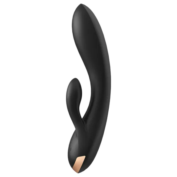 Satisfyer Double Flex - вибратор с клиторен накрайник с управление чрез приложение (черен)