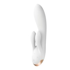   Satisfyer Double Flex - вибратор с клиторален стимулатор - бял