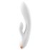 Satisfyer Double Flex - умен вибратор с клиторен стимулатор (бял)