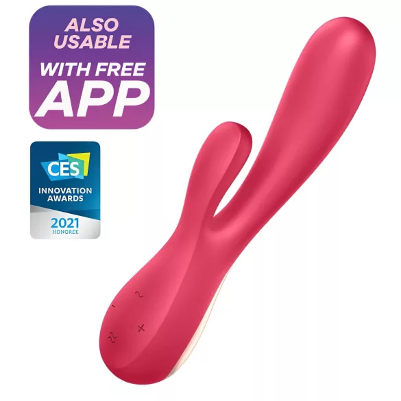Satisfyer Mono Flex - вибратор за двойна стимулация - водоустойчив - червен