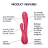 Satisfyer Mono Flex - вибратор за двойна стимулация - водоустойчив - червен