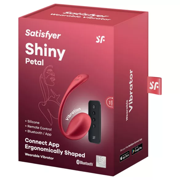 Satisfyer Shiny Petal - вибриращо яйце с дистанционно управление - червен