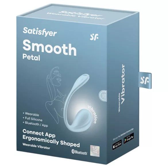 Satisfyer Smooth Petal - носимо вибриращо яйце с управление чрез приложение (синьо)