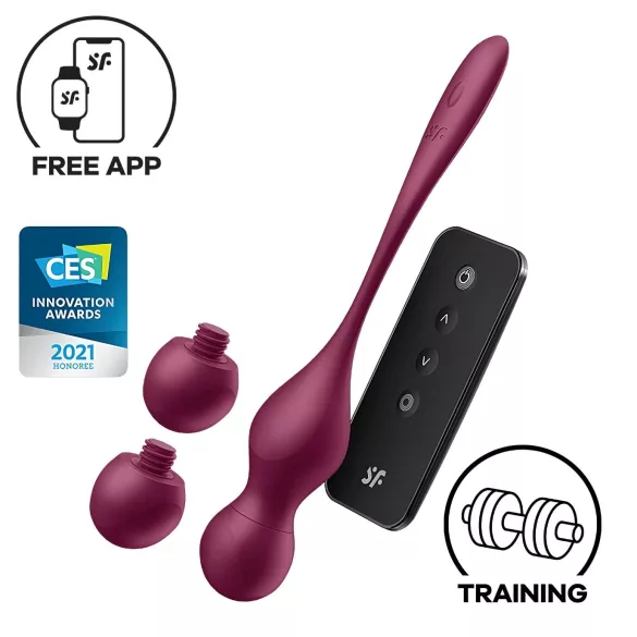 Satisfyer Love Birds Vary - Вибриращи гейша топчета с управление чрез приложение (червени)