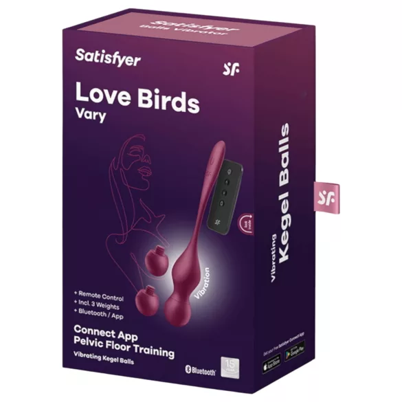 Satisfyer Love Birds Vary - Вибриращи гейша топчета с управление чрез приложение (червени)