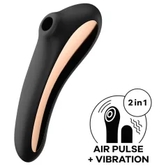   Satisfyer Dual Kiss - вибратор за вагина и клитор - акумулаторен - черен