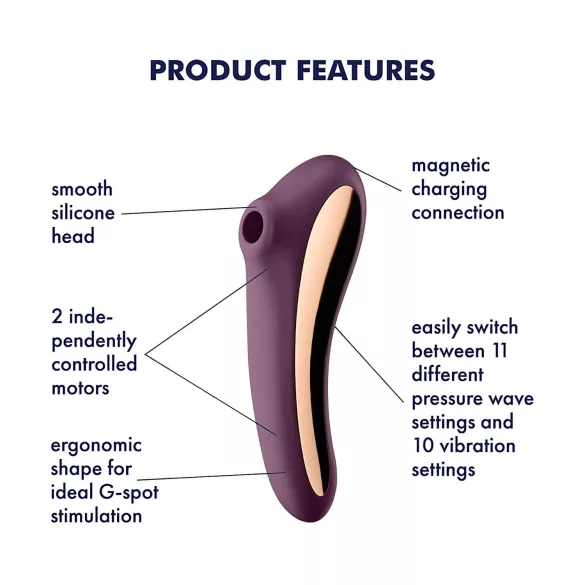 Satisfyer Dual Kiss - вибратор 2 в 1 за вагина и клитор - лилав