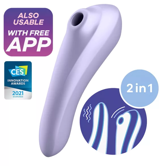 Satisfyer Dual Pleasure - вибратор с въздушни вълни и клитор стимулатор - лилав