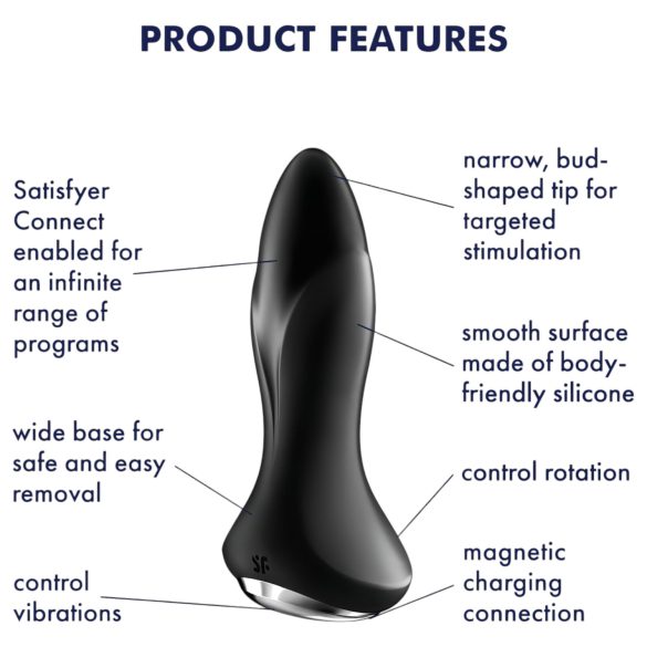 Satisfyer Rotator Plug 1 - анален вибратор с мъниста (черен)