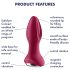 Satisfyer Rotator Plug 2 - анален вибратор с перли - акумулаторен - червен