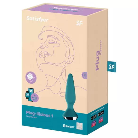 Satisfyer Plug-ilicious 1 - анален вибратор с управление чрез приложение (зелен)