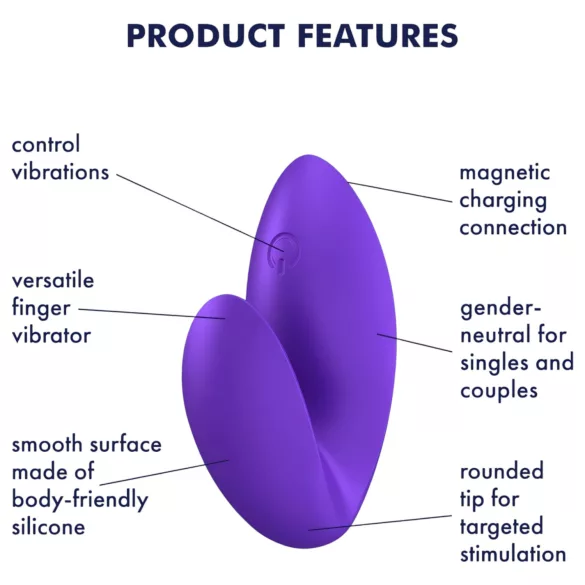 Satisfyer Love Riot - презареждащ се водоустойчив вибратор за пръсти - лилав