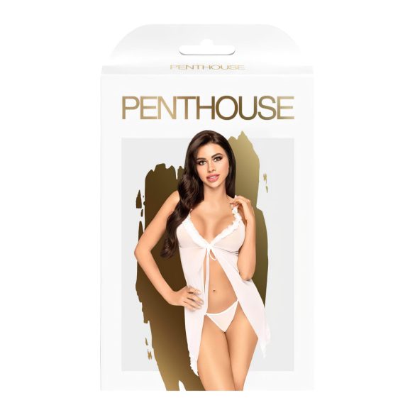 Penthouse - прозрачна бебидол нощница и прашка - бяла - L/XL