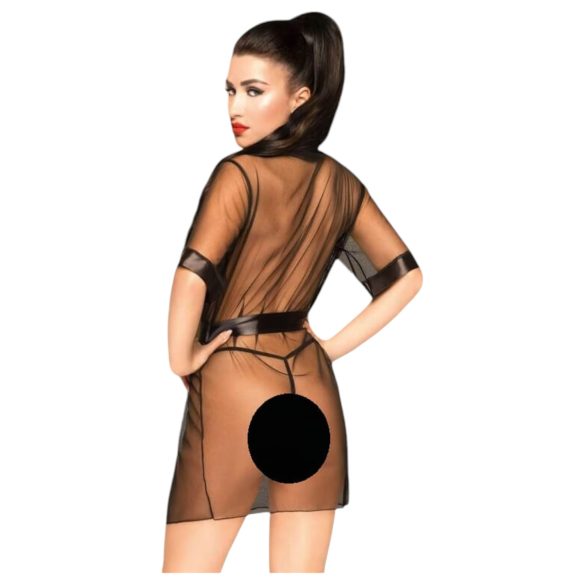 Сатенен халат и прашки в черно