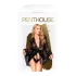 Penthouse Hypnotic Power - дантелен къс халат и прашка - черен - XL