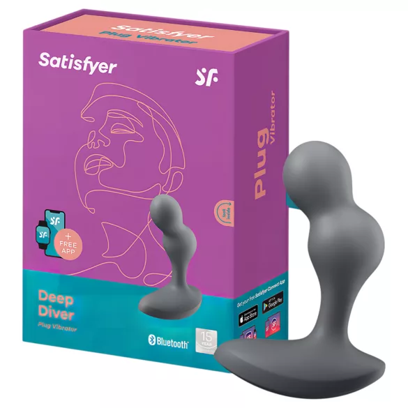 Satisfyer Deep Diver - анален вибратор с управление чрез приложение (сив)