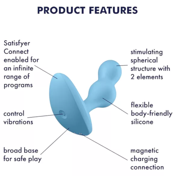 Satisfyer Deep Diver - анален вибратор с управление чрез приложение (син)