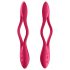 Satisfyer Elastic Joy - акумулаторен, гъвкав вибратор за двойки (червен)
