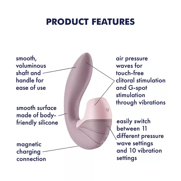 Satisfyer Supernova - вибратор 2 в 1 с въздушни вълни и акумулатор - розов