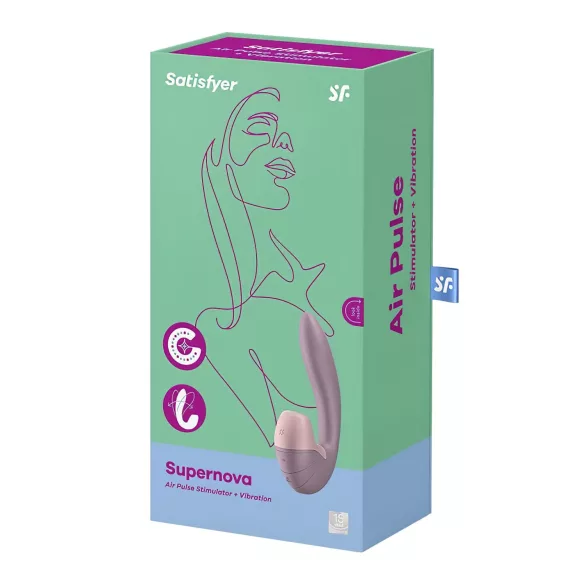 Satisfyer Supernova - вибратор 2 в 1 с въздушни вълни и акумулатор - розов