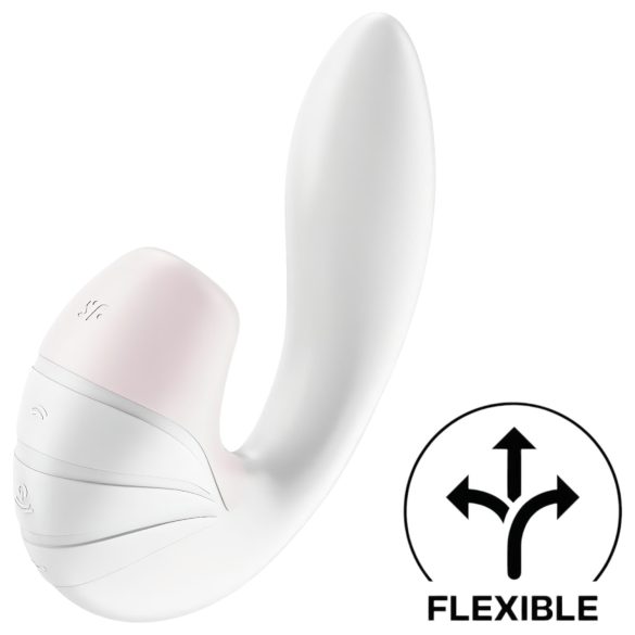 Satisfyer Supernova - акумулаторен, въздушен 2в1 вибратор (бял)
