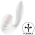 Satisfyer Supernova - акумулаторен, въздушен 2в1 вибратор (бял)