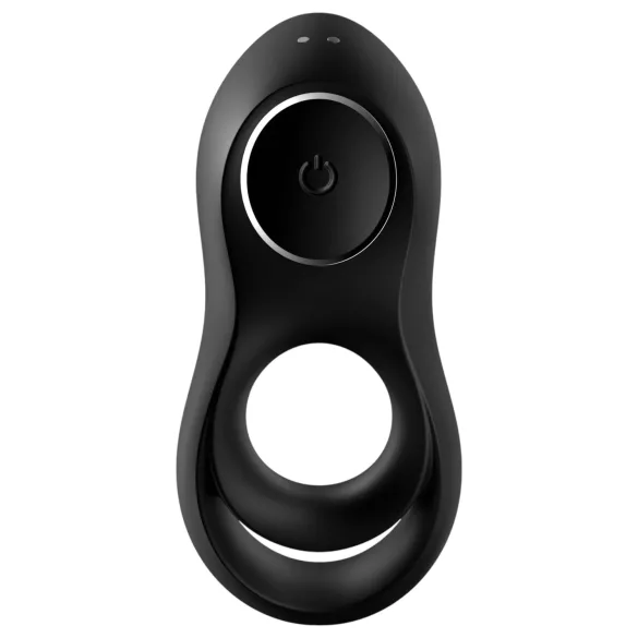 Satisfyer Legendary Duo - вибриращ пенис пръстен с акумулатор - черен