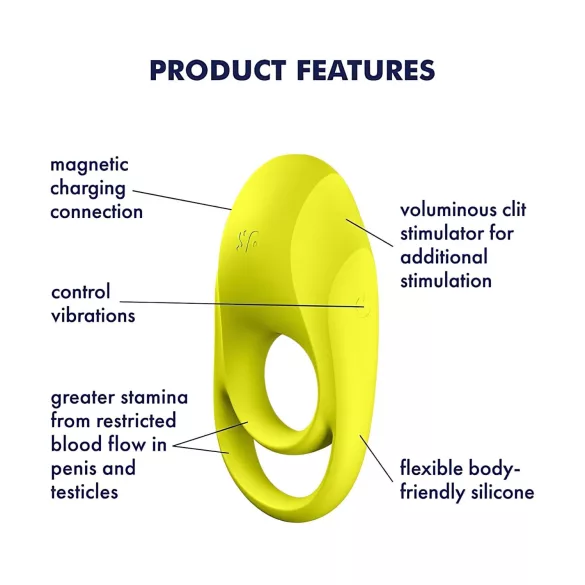 Satisfyer Spectacular - водоустойчив, вибриращ пръстен за пенис (жълт)