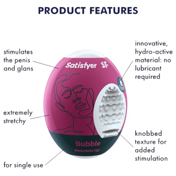 Satisfyer Egg Bubble - мастурбатор яйце - силикон - 1 брой