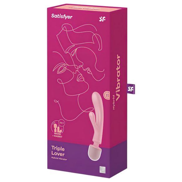 Satisfyer Triple Lover - вибратор за G-точка и масаж - розов