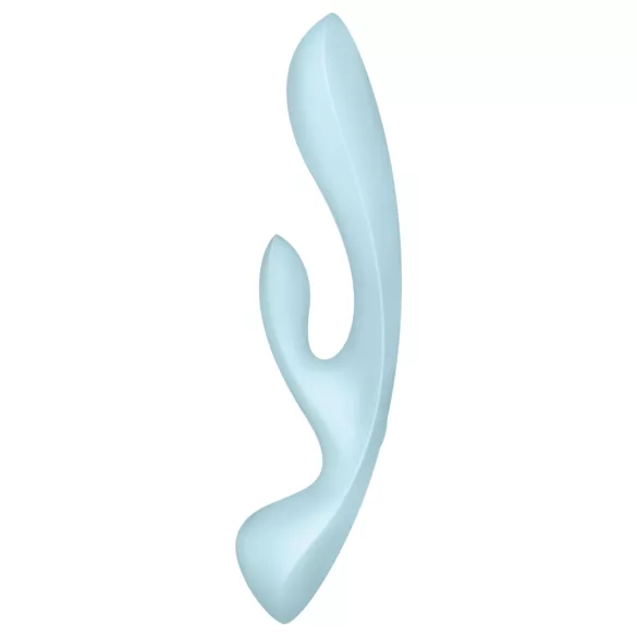 Satisfyer Triple Oh - вибратор с клитор стимулатор - акумулаторен - син