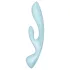 Satisfyer Triple Oh - вибратор с клитор стимулатор - акумулаторен - син