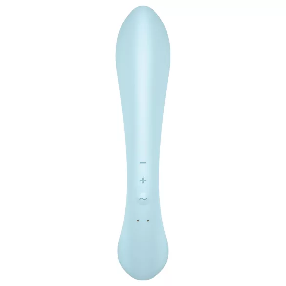 Satisfyer Triple Oh - вибратор с клитор стимулатор - акумулаторен - син