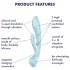 Satisfyer Triple Oh - вибратор с клитор стимулатор - акумулаторен - син