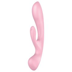   Satisfyer Triple Oh - вибратор с клитор стимулатор - акумулаторен - розов