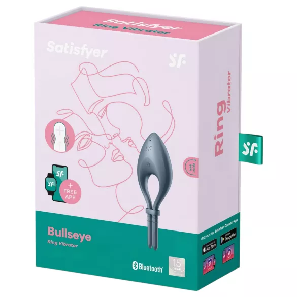 Satisfyer Bullseye - вибриращ пенис пръстен с управление през телефон - сив