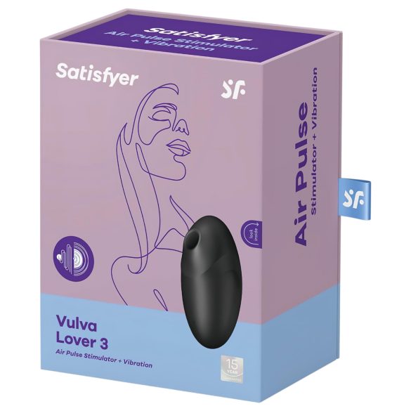 Satisfyer Vulva Lover 3 - въздушен клиторстимулатор (черен)