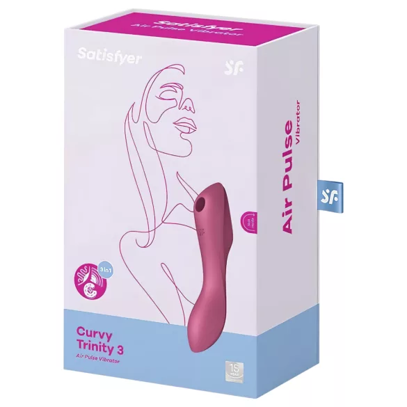 Satisfyer Curvy Trinity 3 - въздушен и вибриращ стимулатор 2в1 - червен