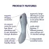 Satisfyer Curvy Trinity 3 - вибратор с въздушни вълни 2в1 - сив