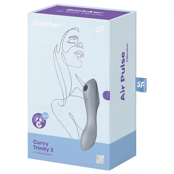 Satisfyer Curvy Trinity 3 - вибратор с въздушни вълни 2в1 - сив