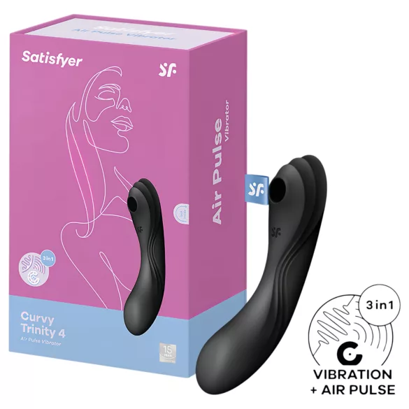 Satisfyer Curvy Trinity 4 - въздушно-вълнов 2 в 1 вибратор (черен)