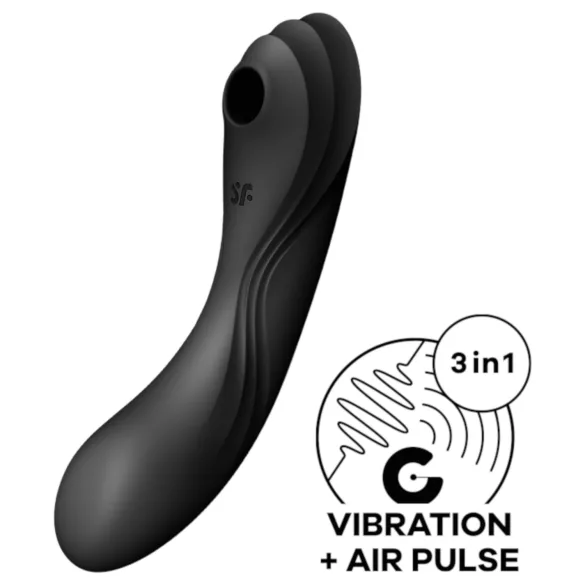 Satisfyer Curvy Trinity 4 - въздушно-вълнов 2 в 1 вибратор (черен)